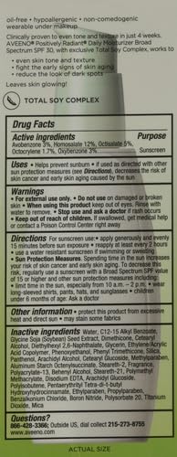 Aveeno Positively Radiant Daily Facial Moisturizer with Total Soy Complex and Broad Spectrum SPF 30 Sunscreen, Oil- photo 4