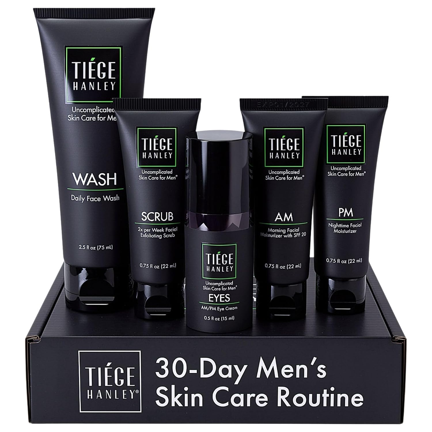 Tiege Hanley Advanced Men's Skin Care Set, 30-Day, 5 Piece Kit