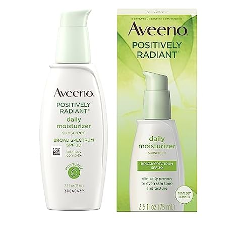 Aveeno Positively Radiant Daily Facial Moisturizer with Total Soy Complex and Broad Spectrum SPF 30 Sunscreen, Oil- photo 5