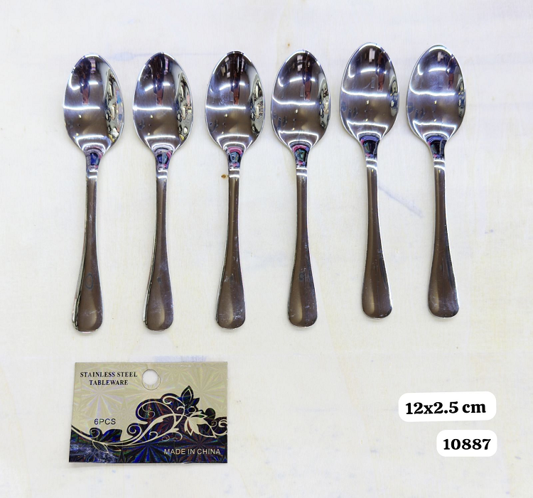 6 Pcs Stainless Steel Small Spoon - 10887