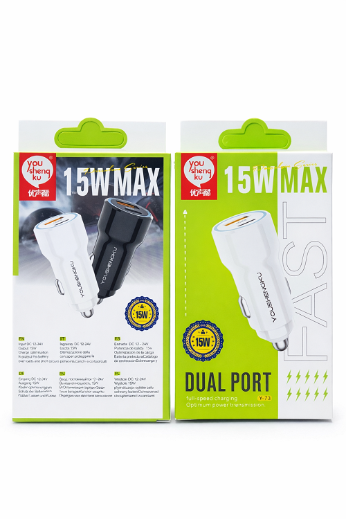 Y-73 15W Dual Port Fast Car Charger