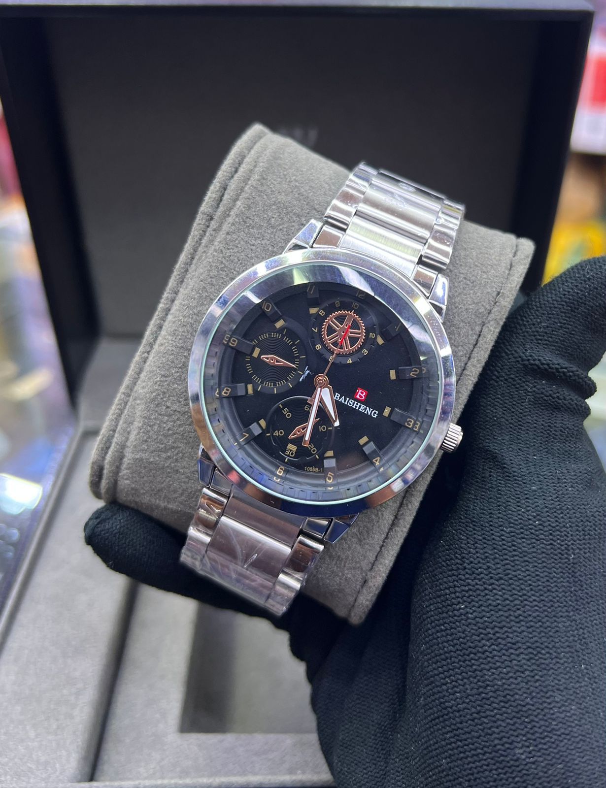 Baisheng Luxury Sliver Mens Watch