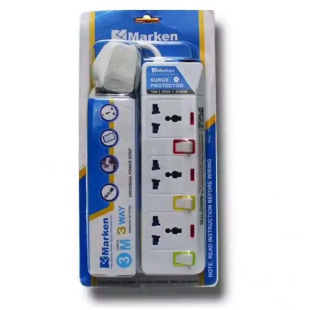 Marken 3 Way Extension Cord - 3M