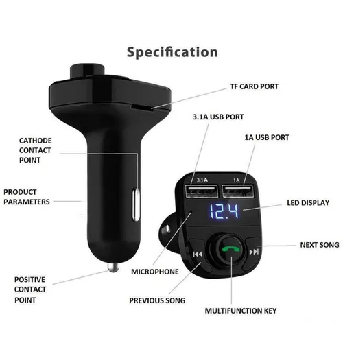 X8 Multifunctional Wireless Car Mp3 Player